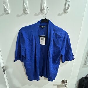 JEANNE PIERRE Bold Blue Open-Front Cardigan